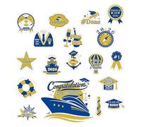 Graduate Cruise Decals - Inspirational Waterproof Magnet Set, Celebration Theme Cabin Door Signs, Long Lasting Party Display Pieces, Travel Decor Accessory, Door Decorations for Carnival Student