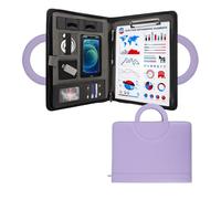 GraduatePro Carpeta de Conferencia, Portafolio con Cremallera de negocios, A4 Portadocumento Piel, bolsa organizador para Pad Notebook currículum, Lavanda