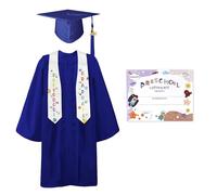 GraduatePro Conjunto de borlas preescolares con tapa de graduación y paquete de estola de batas 2024, azul cobalto, 30