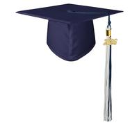 GraduatePro Gorra de graduación azul marino mate con borla blanca azul marino 2026 para adultos, escuela secundaria y licenciatura