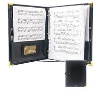 GraduatePro Lujo Partituras Cartera 25,5 x 33 cm, de piel sintética Caja para guardar partituras con carpeta de 3 anillas
