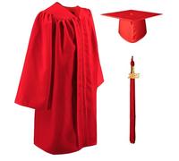GraduatePro Niños Graduación 2025 Toga y Birrete Niña Regalo Jardín de Infancia Preescolar Fotografía Regalo Rojo 30=115-122