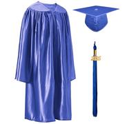 GraduatePro Preescolar 2025 Graduacion Birrete Brillante Infantil Toga Niño Niña Regalo Jardín de Infancia Fotografía Azul Real 30=M