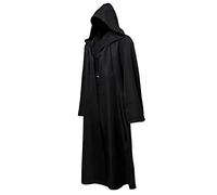 GraduatePro Star Wars Costumes Jedi Sith Robe para hombre, abrigo con capucha Darth Maul Sidious, abrigo con capucha para cosplay, fiesta renacentista, Negro-S