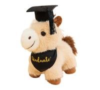 Graduation Bear Plush Gift Bulk, Huggable Pillow Companion Graduation Horse Character, Stuffed Cushion Toy with Comfortable Fabric Feel, Comfort Plush for Bedroom Couch Bed Office Relaxing and Display