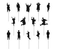 Graduation Cake Topper | Congrats Grad Cake Decor Picks | Set of 14 Food Appetizer Picks for Party, Postre Cupcake Decorations