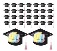 Graduation Candy Cards, 30-Piece Party Treat Box & Chocolate Holder, Graduation Hat Candy Cards with Tassel for Students, Teachers, Table Centerpieces, School Events, Parties, Classrooms