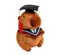 Graduation Capybara, Capybara Plush Toy, Soft Stuffed Animal Doll, Cute Keepsake Gift with Hat Scroll Decoration for Celebration, Present for School College Friends Classmates