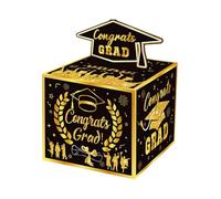 Graduation Card Box 5.12x5.12x4.33 Inches | 2026 Funny Paper Party Supplies - Cash Holder With 30 Bags,for Boys Girls Graduates Students High School College Classroom Birthday Holiday