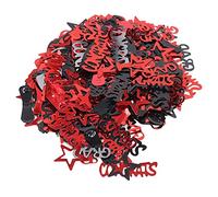 Graduation Confetti 100g | Black Red High Gloss Shiny Party Decorations | Graduation Party Supplies/Table Scatter/Present Wrapping | Plastic Confetti for DIY