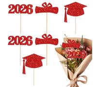 Graduation Cupcake Picks - Bouquet Toppers for Holiday Event | Shiny Paper with Cake Decoration, Festival School Party Food Display, Indoor Celebration Activity, 2026 Graduation Ceremony