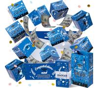 Graduation Explosion Gift Box, 2026 Surprise Pop Up Money Box for Cash, Folding Exploding Gift Box with Confetti, DIY Graduation Party Favor for Grads (Blue,18th floor)