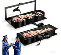 Graduation Gift Box 2026, Fillable Letters Shaped Cardboard Box for Graduation Gifts, Snacks, Flowers & Party Favors, DIY Gift Ideas Boxes for High School College Graduates Congratulations (Black)