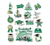 Graduation Magnet Set, Cruise Door Decor, 16 Piece Waterproof 2026 Grad Fridge Stickers with Strong Magnetic System, Sturdy Celebration Display Kit, Festive School Party Design, Home Car Use