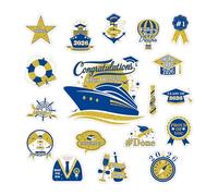 Graduation Magnets for Cruise Door - Long Lasting Inspirational Congrats Grad Theme Decorations, Magnetic Cruise Cabin Door Decor for Celebration and Party Use | Stylish Graduations Themed Magnetic