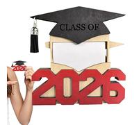 Graduation Money Holder - Class Of 2026 Hat Shaped Wooden Keepsake | Graduation Money Box | for Daughter Son High School College University Student, Creative Pull-Out Card Cash Storage Gift