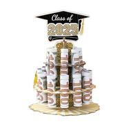 Graduation Money Holder - Wood Graduation Money Holder for Class of 2025 | Class of 2025 Table Centerpieces | 3 Tier Party Decor for High School, Graduates & Classroom | Graduatioôn Paper Moôney Stan