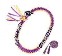 Graduation Necklace - Double Braid Party Supplies | Graduation Ribbon Cords Necklace | for Women Men Graduate Senior College High School Features an Intricate Weave of Two-Tone Silk Party Photo Booth