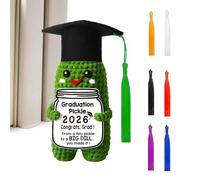 Graduation Pickle | Congrats Grad Keepsake | Cute Knitted Cucumber Doll | For Siblings Friend Classmate Roommate Party Home Office Apartment Ceremony Living Room Bedroom Study High School Indoor Outdo