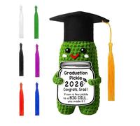 Graduation Pickle Doll, Congrats Grad Keepsake, Cute Plush with Knitted Feature, Cucumber Toy with Commemorative Style, Gift Accessory, Celebration Figure for Classmate Party Home Display Use