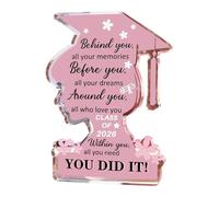 Graduation Quotes Signs - Acrylic Female Silhouette Souvenir for Inspiration | Elegant Design, Clear Finish with Artistic Style & Modern Look for Living Room, Apartment, Bedside and Bookshelf