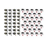 Graduation Scrapbook Stickers - Graduation Cap Labels, 32 adhesivos Black Hat Decals, Durablee Craft Material, Easy Peel Stick Design, Party Favor Decoration | Creative DIY Scrapbook Accessory College