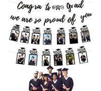 Graduation season pull flag letter set - Graduation Banner | Graduation Photo Banner | 12th Grade Photo Banners | Congrats Grad Party Decoration for High School Elementary Birthday Kindergarten