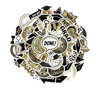 Graduation Stickers - 5.2x5.1x0.8cm Waterproof Graduates Paper Decals | StylishAssorted Design Bachelor Stickers | For University High School Bachelor Laptop Water Bottle Skateboard Decoration