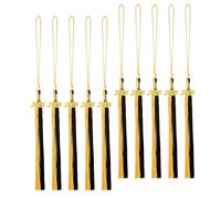 Graduation Tassels - Class Year Keepsake Charm, Decorative Academic Fringe with Gold Finish Metal Date Drop, Ten Piece Bulk Party Bundle, Ideal for Highschool Photo Session