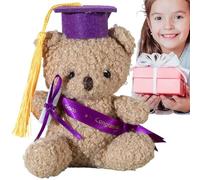 Graduation TedďyBéar - 13cm Stuffed Animals Plush | Graduation Plush Tedďywith Cap PP Cotton Soft Doll Gift Toy for Kids Students Bachelor Doctor GraduationKeepsake