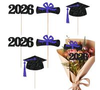 Graduation Toppers for Bouquets - Cake Fillers | 2026 Graduation Picks with Festive Decorative Style, Party Display Accessories for Food Tables, Celebration Centerpiece Inserts for School Events