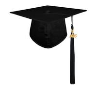 GraduationMall 2025 Birrete Graduacion para Niños Gorro de Graduacion Sombrero de Graduación Fiesta Preescolar Negro