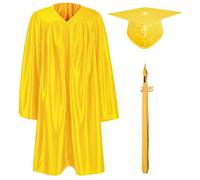 GraduationMall 2025 Preescolar Graduación Toga y Birrete Brillante para Niños Jardín de Infancia Niño Niña Regalo Oro 36(131-138cm)