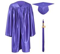 GraduationMall 2025 Preescolar Graduación Toga y Birrete Brillante para Niños Jardín de Infancia Niño Niña Regalo Morado 33(123-130cm)