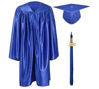 GraduationMall 2026 Preescolar Graduación Toga y Birrete Brillante para Niños Jardín de Infancia Niño Niña Regalo Azul Real 27(107-114cm)