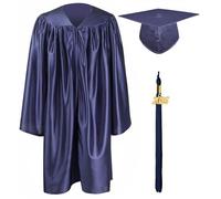GraduationMall 2026 Preescolar Graduación Toga y Birrete Brillante para Niños Jardín de Infancia Niño Niña Regalo Marina 27(107-114cm)