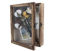 GraduationMall 20x25cm 3D Marco de Fotos con Puerta Caja de Sombra,para Recuerdos de la Boda Ramo Medallas,Cuadro de Memoria para Recuerdos Madera