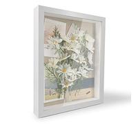 GraduationMall 28x35cm 3D Marco de Fotos Blanco,Caja de Sombra,Profundidad Interior de 3.8cm,para Alfileres/Medallas/Fotos/Caja de Memoria