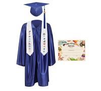 GraduationMall Guardería Graduación Toga y Birrete Estole Certificado para Niños 2025 Preescolar Niño Niña Azul Real 27 S