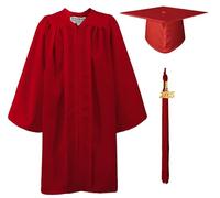 GraduationMall Guardería Graduación Toga y Birrete Mate para Niños 2025 Preescolar Niño Niña Regalo Rojo 27(107-114cm)