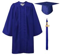 GraduationMall Guardería Graduación Toga y Birrete Mate para Niños 2025 Preescolar Niño Niña Regalo Azul Real 30(115-122cm)