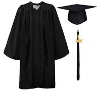 GraduationMall Guardería Graduación Toga y Birrete Mate para Niños 2025 Preescolar Niño Niña Regalo Negro 27(107-114cm)