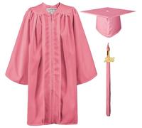 GraduationMall Guardería Graduación Toga y Birrete Mate para Niños 2026 Preescolar Niño Niña Regalo Rosa 27(107-114cm)