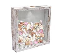 GraduationMall Marco de caja de sombra de carga superior de 8 x 8 pulgadas con vidrio HD, vitrina de madera con ranura, profundidad interior de 1.25 pulgadas, ideal para tapas de botellas de vino,