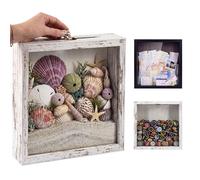 GraduationMall Marco de caja de sombra de carga superior de 8 x 8 pulgadas con vidrio HD, vitrina de madera con ranura, profundidad interior de 1.25 pulgadas, ideal para tapas de botellas de vino,