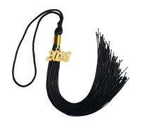 GraduationMall - Pompón de graduación con Encanto del año 2026 con borlas, 23 cm, Color Negro