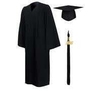 GraduationMall Toga y Birrete Graduacion Adulto 2026 con Borla Gorro Graduacion Unisex para Bacholr de Secundaria y Universidad Negro
