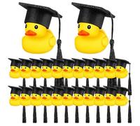 Graduierung Rubber Ducks - Weiche Niedliche Mini-Abschluss-Enten Mit Schwarzem Abschluss-Hut | Gastgeschenke Für Geburtstagsfeier, Gastgeschenke Dekoration, Abschlussgeschenke, Abschlussfeier