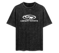 Grady - White Fishing Boats Mens Unisex T-Shirt Graphic Print Top Black tee S