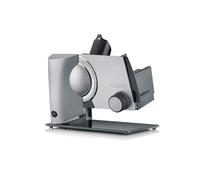 GRAEF S32100 Cortadora de todos, cortadora eléctrica multifunción, inclinable, salchicha, queso, pan y mucho más, cortadora de pan con grosor de corte ajustable continuamente, plata